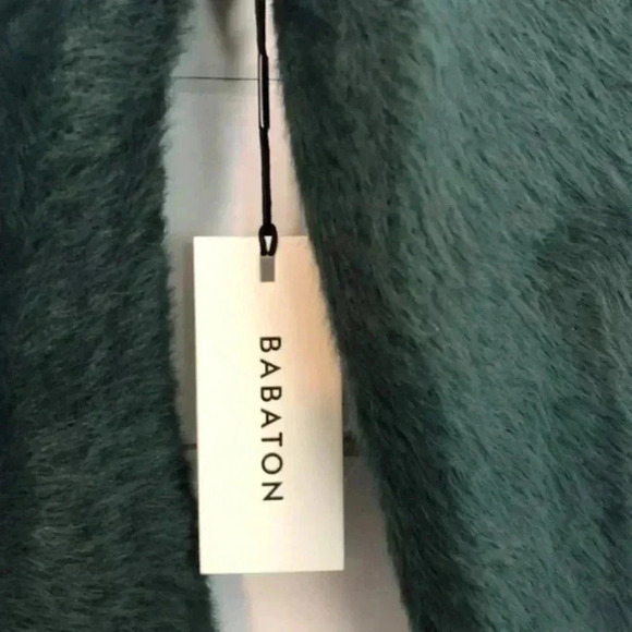 Aritzia Babaton Madison Fuzzy Faux Fur Green Super Soft Crew Neck Dress Size S - Picture 4 of 8